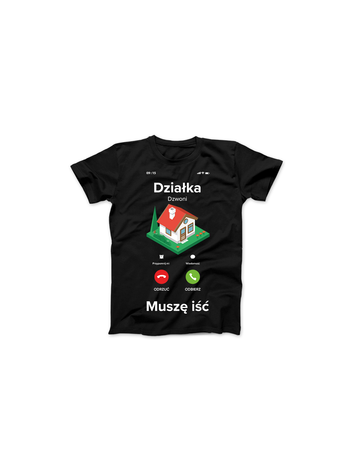 Koszulka Koszulka Damska Działka Dzwoni Czarna - Prezent na Dzień Babci ?