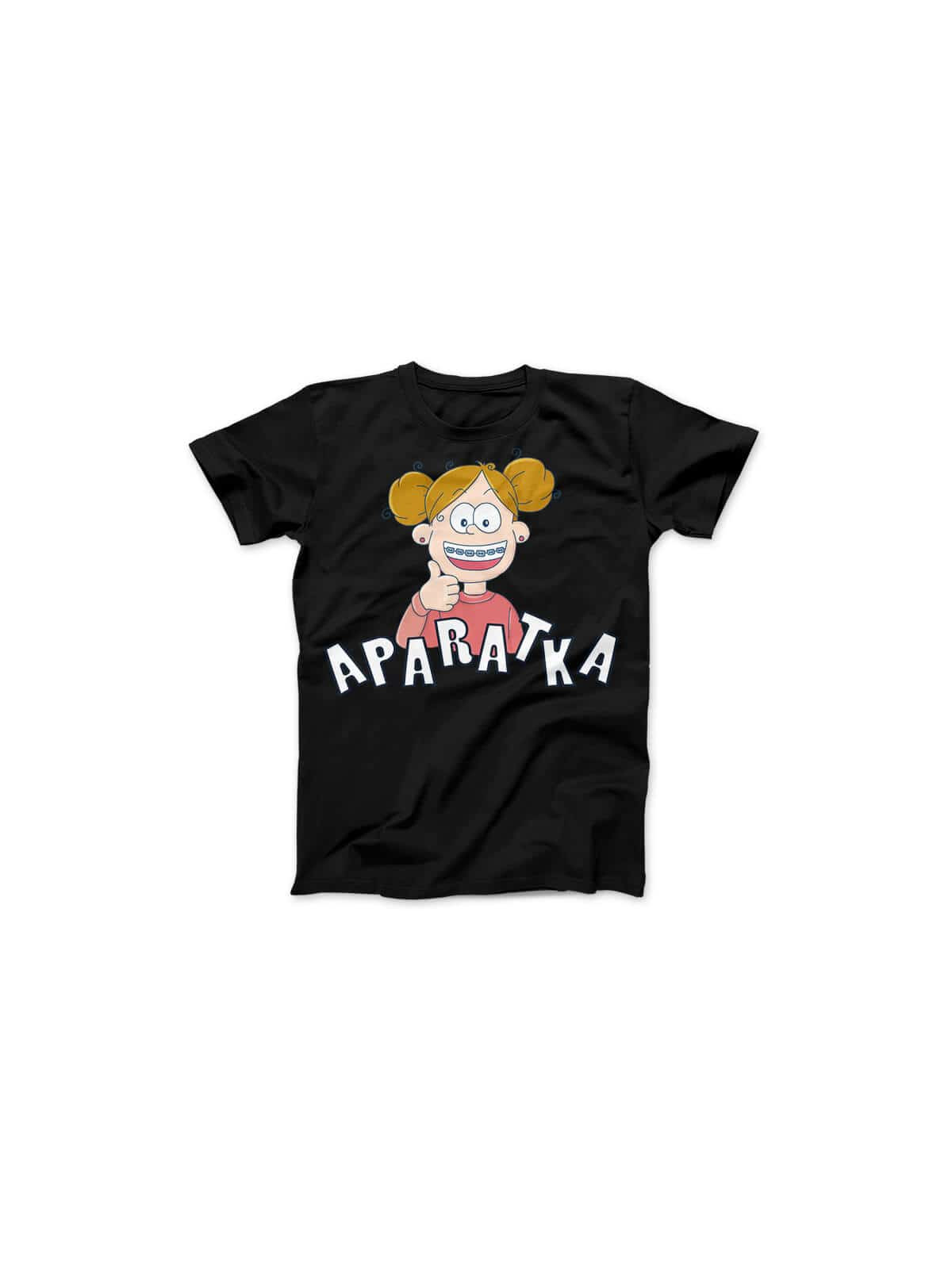 Koszulka Koszulka Damska Aparatka Czarna - Śmieszne T-Shirty z Nadrukami ?