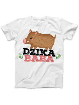 Koszulka Koszulka Damska Dzika Baba Biała - Śmieszne T-Shirty z Nadrukami ?