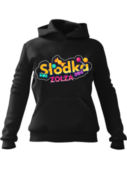 Bluza Damska z kapturem Słodka Zołza Czarna - Modna Odzież z Nadrukami ?