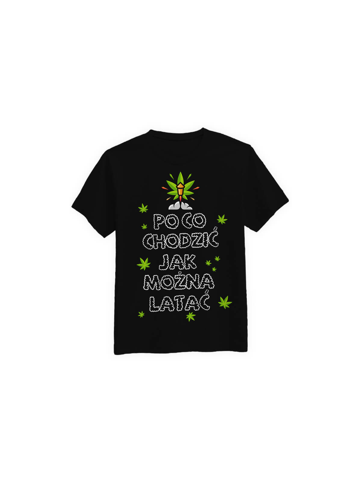 Koszulka Koszulka Męska Po co chodzić Jak można latać Czarna - Śmieszne T-Shirty z Nadrukami ?