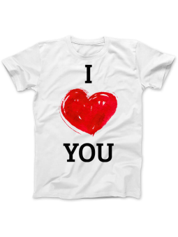 Koszulka Koszulka Damska I Love You Biała - Prezent na Walentynki dla Zakochanych ?