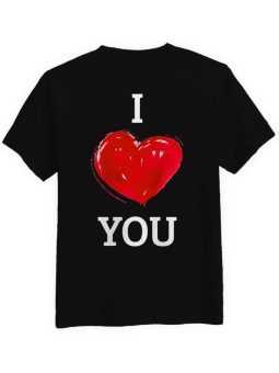 Koszulka Koszulka Męska I Love You Czarna - Prezent na Walentynki dla Zakochanych ?