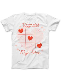 Koszulka Koszulka Damska Wygrałeś moje serce Biała - Prezent na Walentynki dla Zakochanych ?