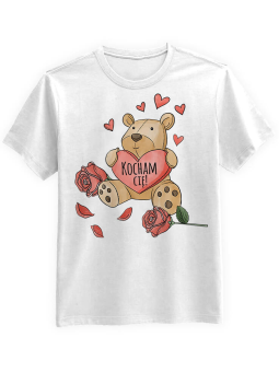 Koszulka Koszulka Męska Miś Kocham Cię Biała - Prezent na Walentynki dla Zakochanych ?