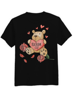 Koszulka Koszulka Męska Miś Kocham Cię Czarna - Prezent na Walentynki dla Zakochanych ?