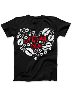 Koszulka Koszulka Damska A Ty Całuj Mnie Czarna - Prezent na Walentynki dla Zakochanych ?