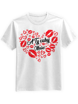 Koszulka Koszulka Męska A Ty Całuj Mnie Biała - Prezent na Walentynki dla Zakochanych ?