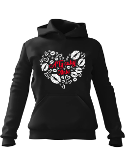 Bluza Męska z kapturem A Ty Całuj Mnie Czarna - Prezent na Walentynki dla Zakochanych?