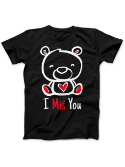 Koszulka Koszulka Damska I Miś You Czarna - Prezent na Walentynki dla Zakochanych ?