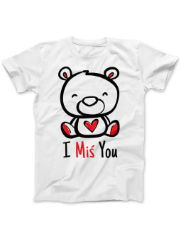 Koszulka Koszulka Damska I Miś You Biała - Prezent na Walentynki dla Zakochanych ?