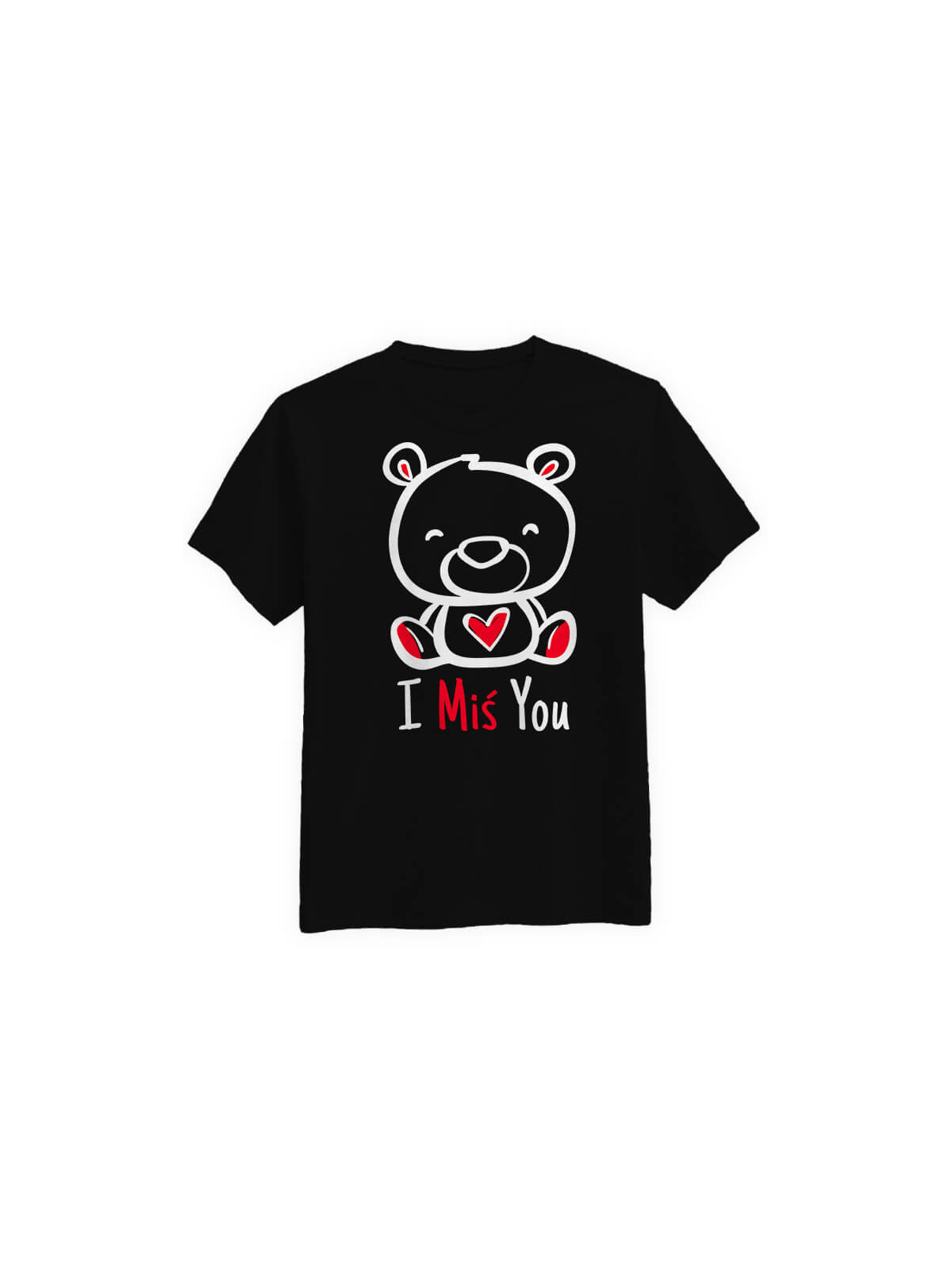 Koszulka Koszulka Męska I Miś You Czarna - Prezent na Walentynki dla Zakochanych ?