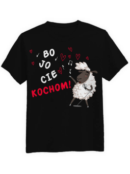 Koszulka Koszulka Męska Bo Jo Cie Kochom Czarna - Prezent na Walentynki dla Zakochanych ?