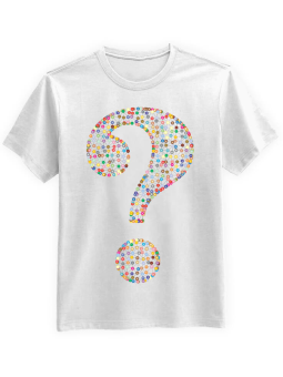 Koszulka Koszulka Męska Znak Zapytania Biała - Śmieszne T-Shirty z Nadrukami ?