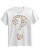 Koszulka Koszulka Męska Znak Zapytania Biała - Śmieszne T-Shirty z Nadrukami ?