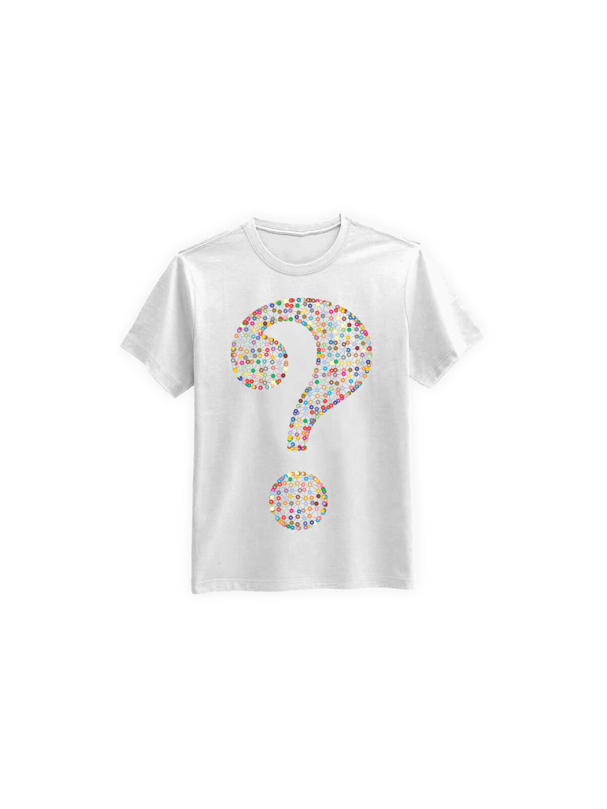 Koszulka Koszulka Męska Znak Zapytania Biała - Śmieszne T-Shirty z Nadrukami ?