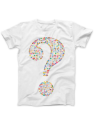 Koszulka Koszulka Damska Znak Zapytania Biała - Śmieszne T-Shirty z Nadrukami ?