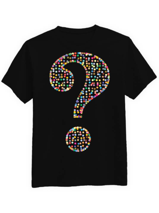 Koszulka Koszulka Męska Znak Zapytania Czarna - Śmieszne T-Shirty z Nadrukami ?