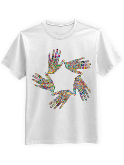 Koszulka Koszulka Męska Dłonie Biała - Śmieszne T-Shirty z Nadrukami ?