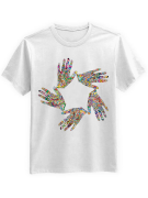 Koszulka Koszulka Męska Dłonie Biała - Śmieszne T-Shirty z Nadrukami ?