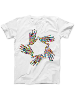 Koszulka Koszulka Damska Dłonie Biała - Śmieszne T-Shirty z Nadrukami ?