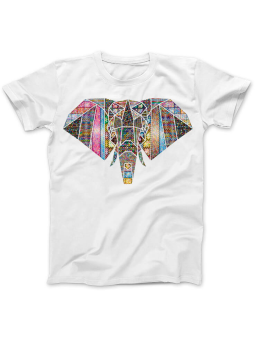 Koszulka Koszulka Damska Kolorowy Słoń Biała - Śmieszne T-Shirty z Nadrukami ?