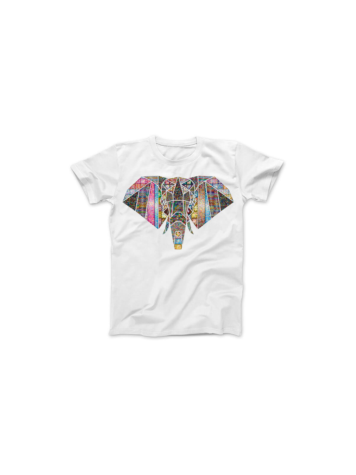 Koszulka Koszulka Damska Kolorowy Słoń Biała - Śmieszne T-Shirty z Nadrukami ?