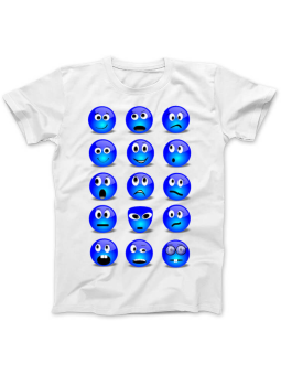 Koszulka Koszulka Damska Emotikony Biała - Śmieszne T-Shirty z Nadrukami ?