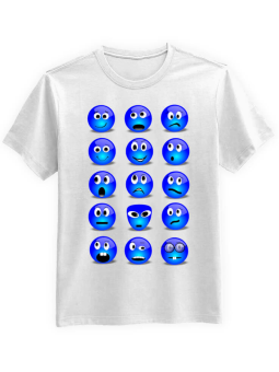 Koszulka Koszulka Męska Emotikony Biała - Śmieszne T-Shirty z Nadrukami ?