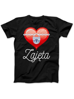 Koszulka Koszulka Damska Zajęta Czarna - Prezent na Walentynki dla Zakochanych ?