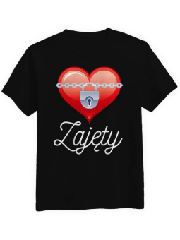 Koszulka Koszulka Męska Zajęty Czarna - Prezent na Walentynki dla Zakochanych ?