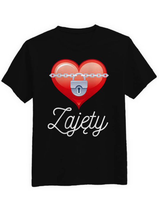 Koszulka Koszulka Męska Zajęty Czarna - Prezent na Walentynki dla Zakochanych ?