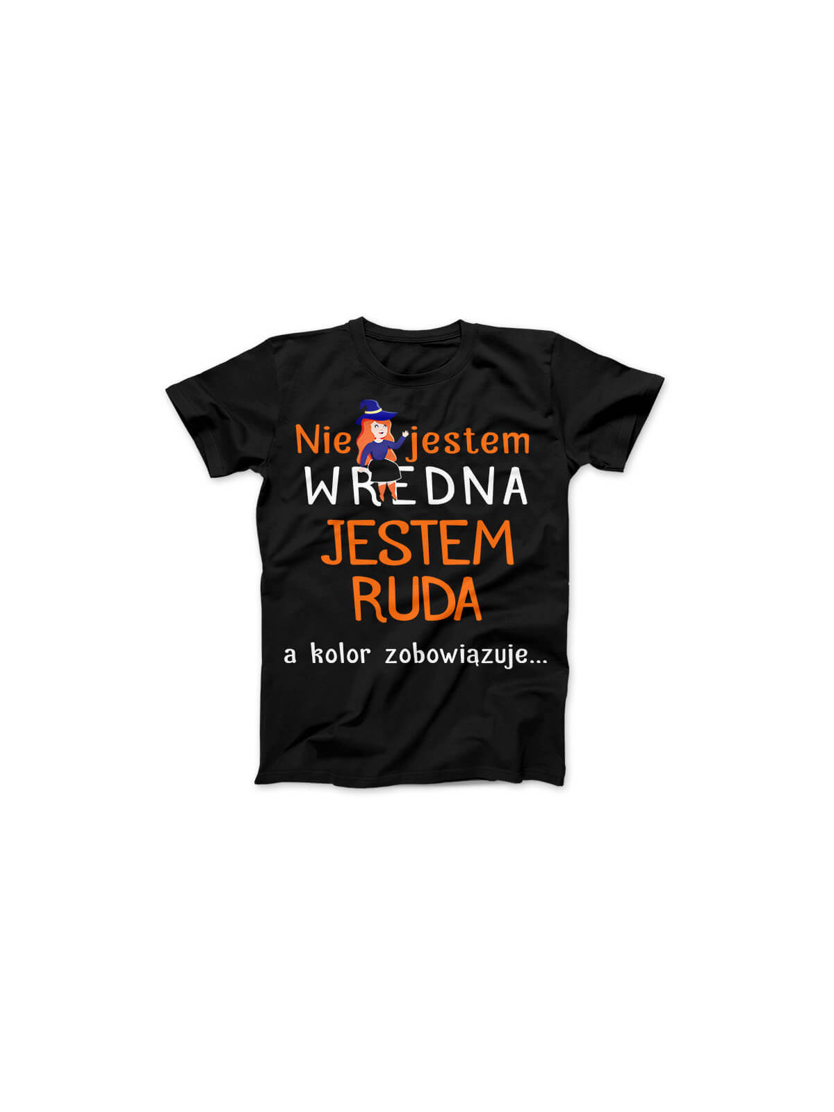 Koszulka Koszulka Damska Ruda, nie wredna Czarna - Śmieszne T-Shirty z Nadrukami ?