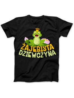 Koszulka Koszulka Damska Żajebista Dziewczyna Czarna - Śmieszne T-Shirty z Nadrukami ?