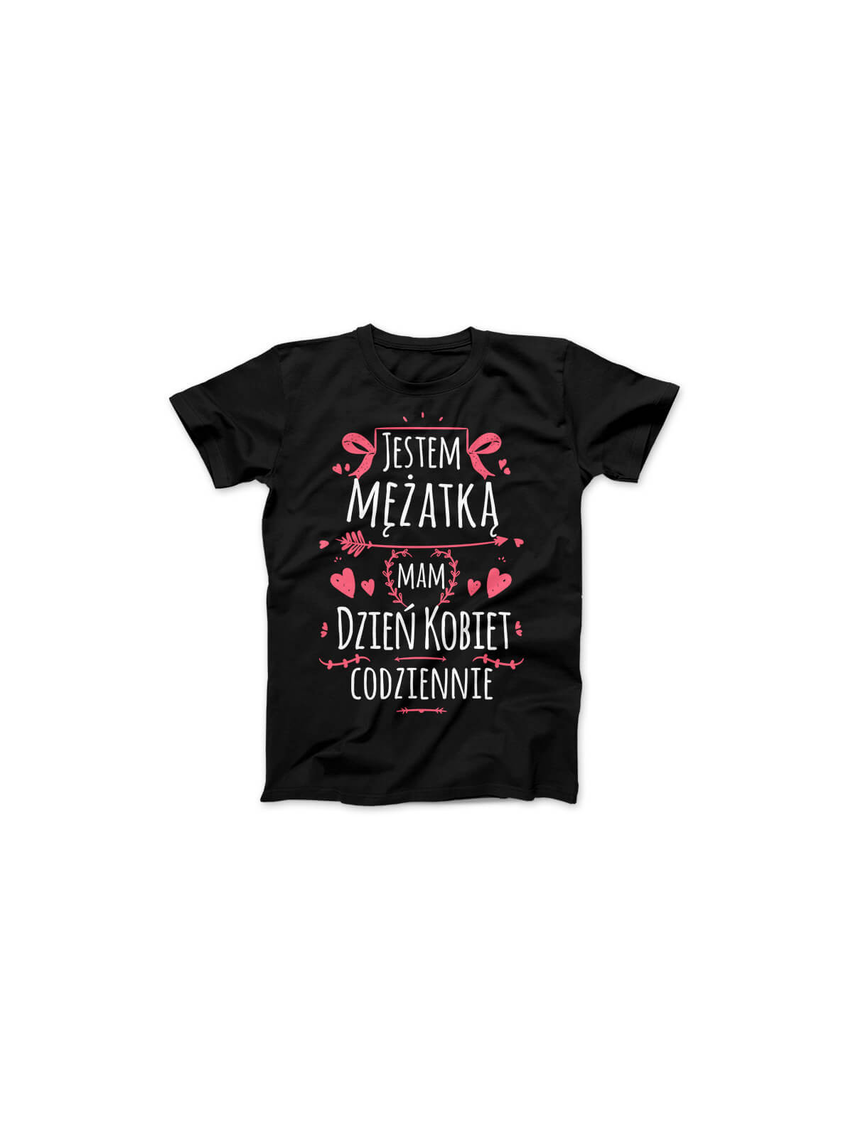 Koszulka Koszulka Damska Jestem mężatką, mam dzień kobiet codziennie Czarna - Śmieszne T-Shirty z Nadrukami ?
