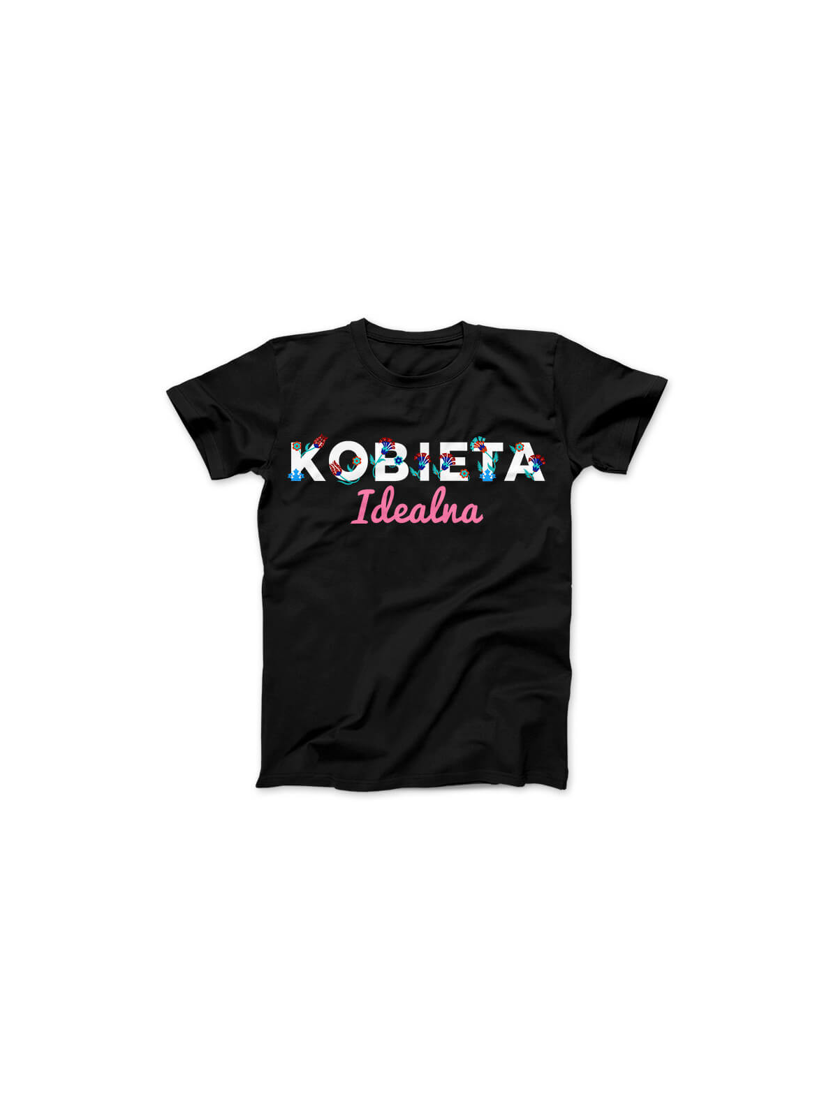 Koszulka Koszulka Damska Kobieta Idealna Czarna - Śmieszne T-Shirty z Nadrukami ?