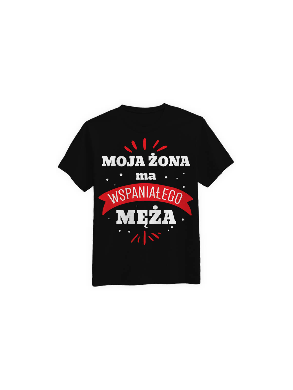 Koszulka Koszulka Męska Moja Żona ma Wspaniałego Męża Czarna - Śmieszne T-Shirty z Nadrukami ?