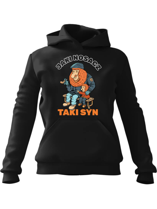 Bluza Męska z kapturem Jaki Nosacz Taki Syn Czarna - Śmieszne gadżety z Nadrukami ?