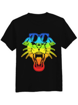 Koszulka Koszulka Męska Kolorowa Pantera Czarna - Śmieszne T-Shirty z Nadrukami ?