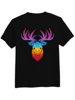 Koszulka Koszulka Męska Jeleń Czarna - Śmieszne T-Shirty z Nadrukami ?