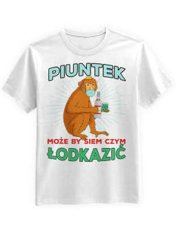 Koszulka Koszulka Męska Piuntek Biała - Śmieszne T-Shirty z Nadrukami ?