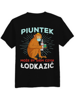 Koszulka Koszulka Męska Piuntek Czarna - Śmieszne T-Shirty z Nadrukami ?