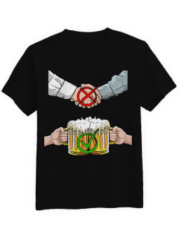 Koszulka Koszulka Męska Instrukcja Witania się Czarna - Śmieszne T-Shirty z Nadrukami ?