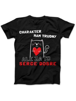 Koszulka Koszulka Damska Charakter mam trudny Czarna - Śmieszne T-Shirty z Nadrukami ?