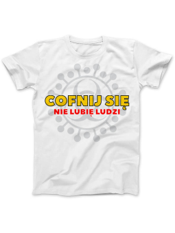 Koszulka Koszulka Damska Cofnij się Biała - Śmieszne T-Shirty z Nadrukami ?
