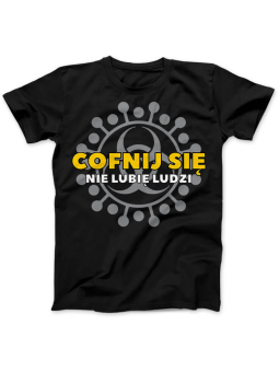 Koszulka Koszulka Damska Cofnij się Czarna - Śmieszne T-Shirty z Nadrukami ?