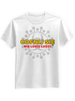 Koszulka Koszulka Męska Cofnij się Biała - Śmieszne T-Shirty z Nadrukami ?