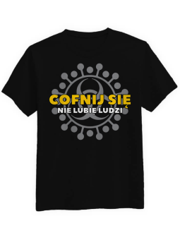 Koszulka Koszulka Męska Cofnij się Czarna - Śmieszne T-Shirty z Nadrukami ?