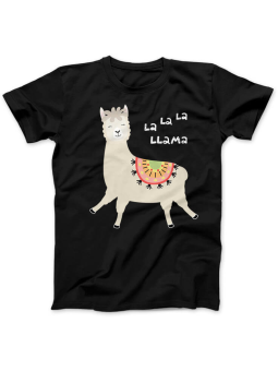 Koszulka Koszulka Damska La La La Llama Czarna - Śmieszne T-Shirty z Nadrukami ?