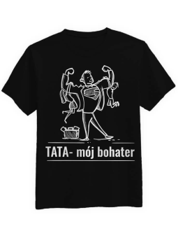 Koszulka Koszulka Męska Tata mój bohater Czarna - Śmieszne T-Shirty z Nadrukami ?